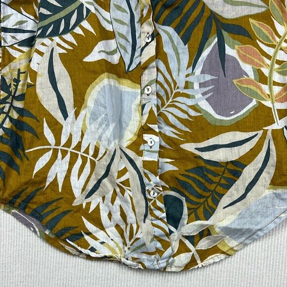 C&C California 100% Linen Sleeveless Button Front Top Blouse Women’s XS Tropical - Picture 3 of 7